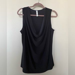 Sleeveless draped front shirt